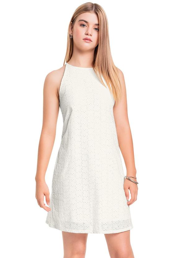 Gloss - Vestido Floral em Laise Juvenil Bege