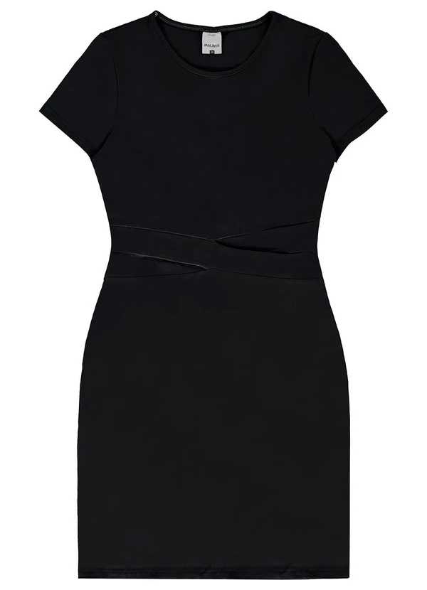 Malwee Kids - Vestido Justo com Transpasse Teen Preto 4