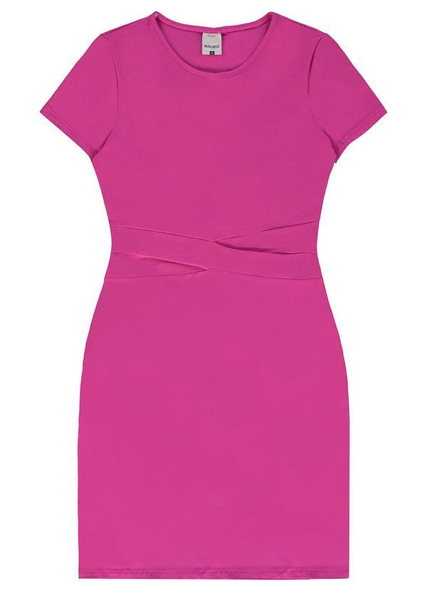 Malwee Kids - Vestido Justo com Transpasse Teen Rosa Escuro