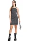 Gloss - Vestido Juvenil Alça Malha Pontilhada Preto - variação:  
