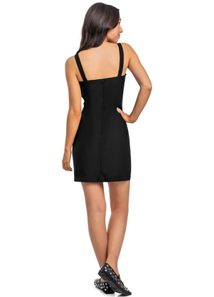 Gloss - Vestido Juvenil com Alças Preto - GLOSS