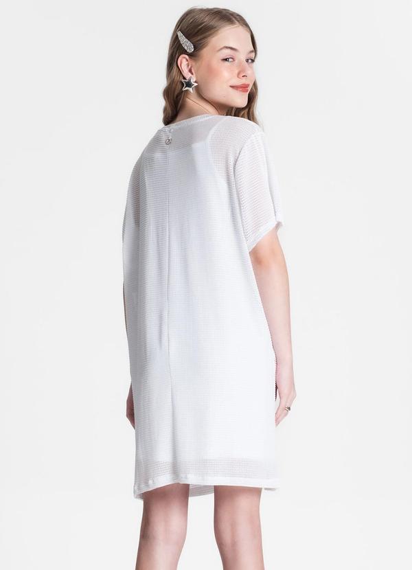 Minty - Vestido Juvenil com Sobreposição Branco 2