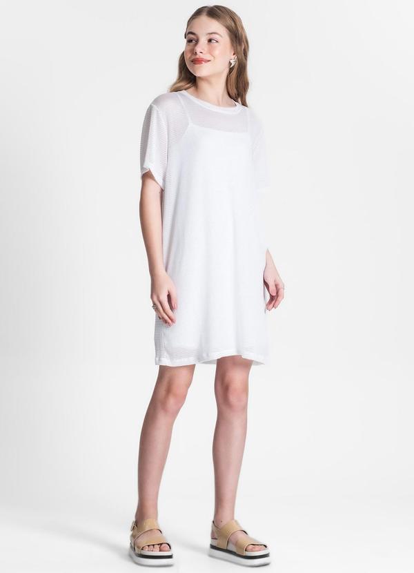 Minty - Vestido Juvenil com Sobreposição Branco 3