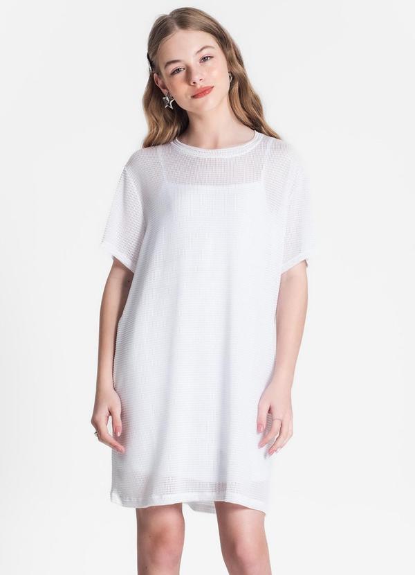 Minty - Vestido Juvenil com Sobreposição Branco 4