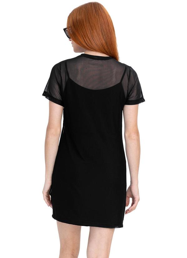 Minty - Vestido Juvenil com Sobreposição Preto 2