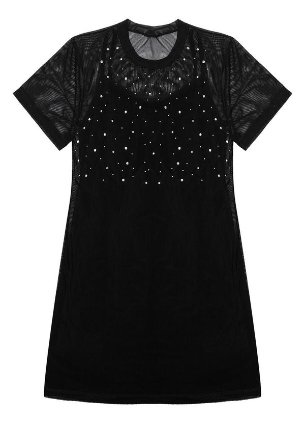 Minty - Vestido Juvenil com Sobreposição Preto 4