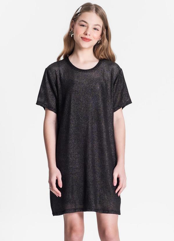 Minty - Vestido Juvenil com Sobreposição Preto 4