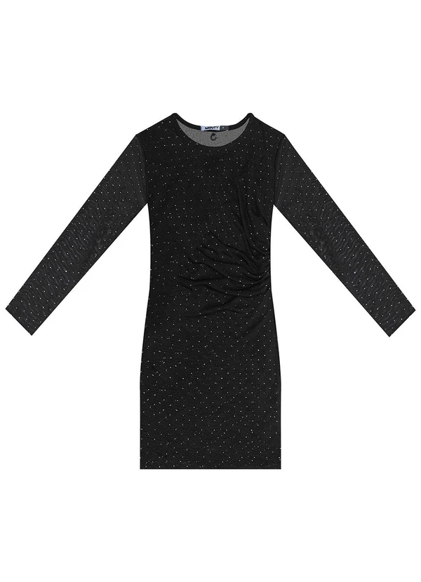 Minty - Vestido Juvenil com Sobreposição Preto