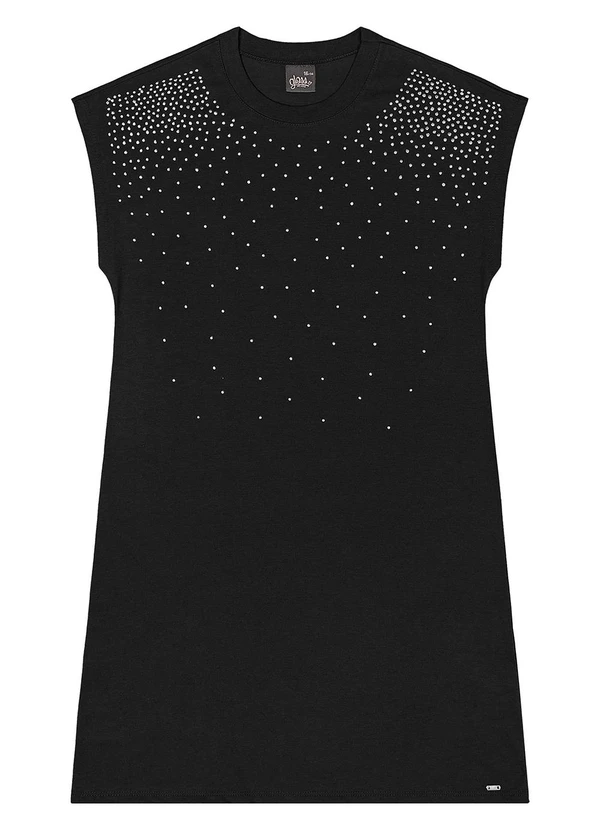 Gloss - Vestido Juvenil com Strass Preto 3