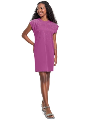 Gloss - Vestido Juvenil com Strass Roxo - GLOSS
