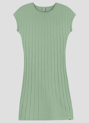 Based. - Vestido Juvenil Cotton Canelado Verde - BASED.