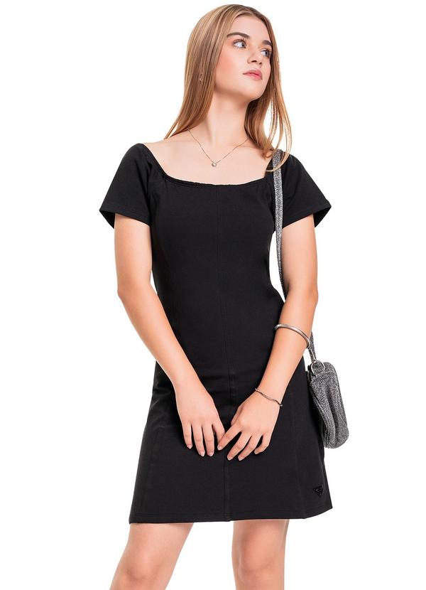 Gloss - Vestido Juvenil em Molecotton Preto