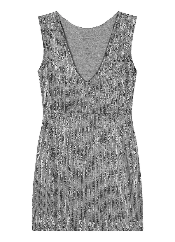 Gloss - Vestido Juvenil em Paetê Brilhante  Cinza 6