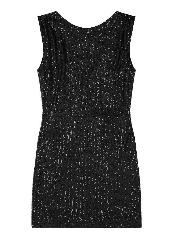 Gloss - Vestido Juvenil em Paetê Brilhante Preto 5