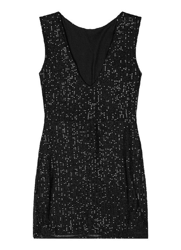 Gloss - Vestido Juvenil em Paetê Brilhante Preto 6