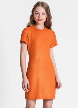 Minty - Vestido Juvenil em Ribana Canelada Laranja - MINTY