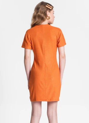 Minty - Vestido Juvenil em Ribana Canelada Laranja - MINTY