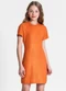 Minty - Vestido Juvenil em Ribana Canelada Preto - variação: Laranja