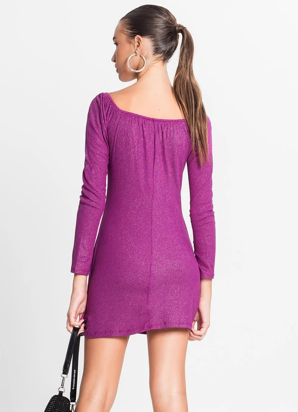 Minty - Vestido Juvenil em Ribana Canelada Lurex Roxo 3
