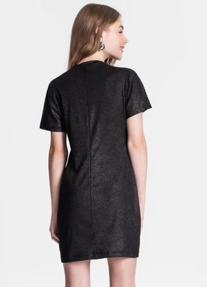 Minty - Vestido Juvenil em Ribana Canelada Preto - MINTY