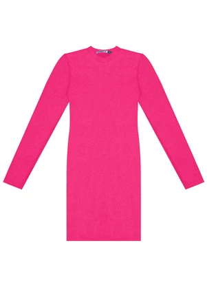 Minty - Vestido Juvenil em Ribana Canelada Rosa - MINTY