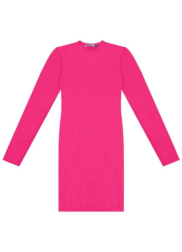 Minty - Vestido Juvenil em Ribana Canelada Rosa