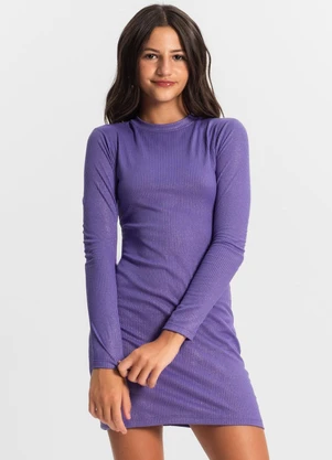 Minty - Vestido Juvenil em Ribana Canelada Roxo - MINTY