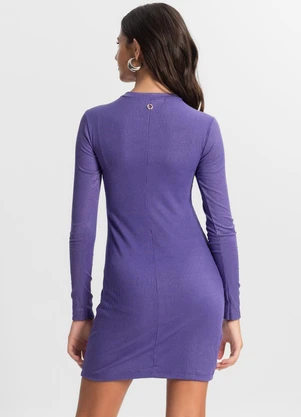 Minty - Vestido Juvenil em Ribana Canelada Roxo - MINTY