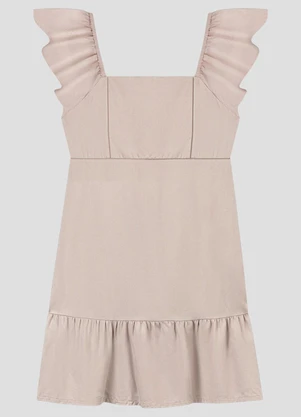 Based. - Vestido Juvenil em Viscose Twill com Babado Rosa - BASED.