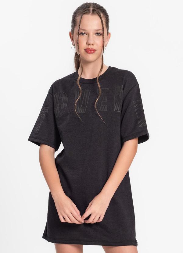 Minty - Vestido Juvenil Feminino em Moletinho Preto
