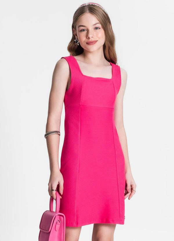 Minty - Vestido Juvenil Feminino em Moletinho Rosa