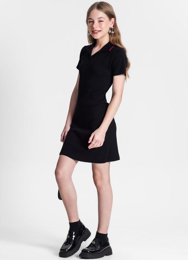 Minty - Vestido Juvenil Feminino em Ribana Preto 3