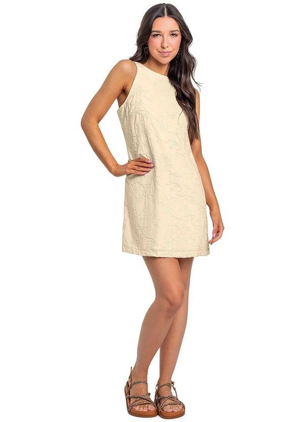 Gloss - Vestido Juvenil Laise Bege