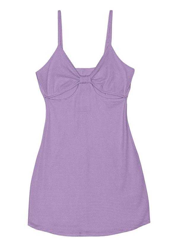 Minty - Vestido Juvenil Malha Screen Shine Roxo
