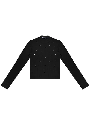 Minty - Vestido Juvenil Manga Longa em Ribana Marrom - MINTY