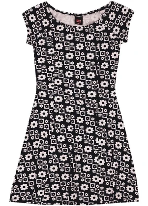 Pulla Bulla - Vestido Manga Curta Menina Preto - PULLA BULLA