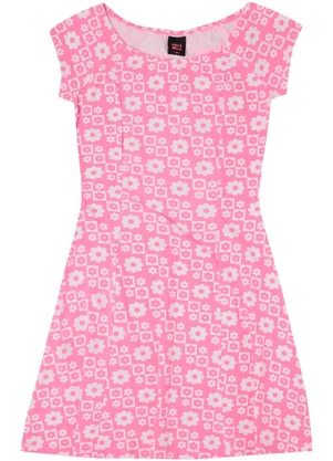 Pulla Bulla - Vestido Manga Curta Menina Rosa - PULLA BULLA