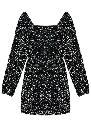 Minty - Vestido Manga Longa Juvenil em Molecotton Preto - MINTY