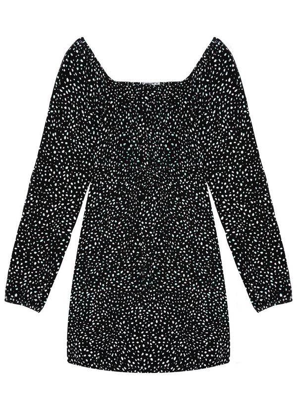 Minty - Vestido Manga Longa Juvenil em Molecotton Preto