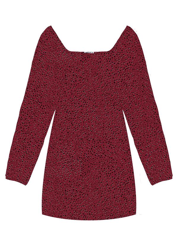 Minty - Vestido Manga Longa Juvenil em Molecotton Vermelh
