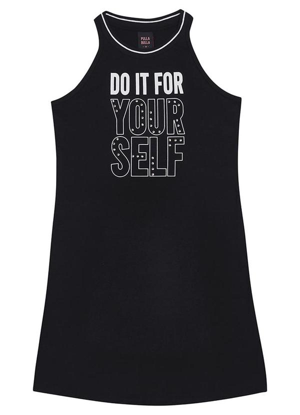 Pulla Bulla - Vestido Meia Malha Menina Preto