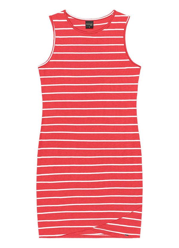 Rezzato - Vestido Regata Listrado Teen Feminino Vermelho