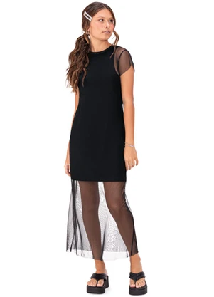 Amora - Vestido Tule Teen Menina Preto - AMORA
