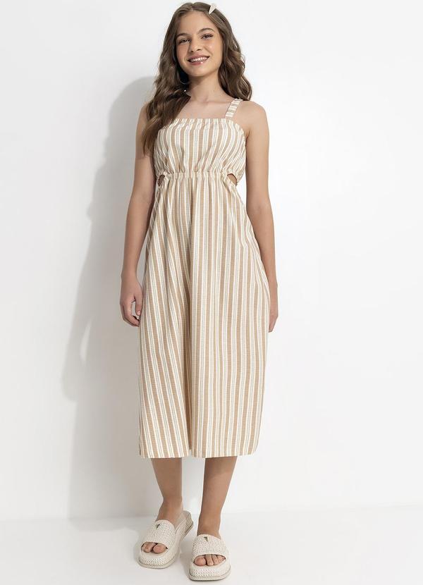 Fakini - Vestido Listrado Florence Bege