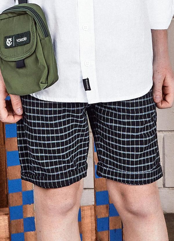 Youccie - Bermuda Alfaiataria Xadrez Azul 3