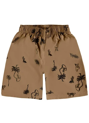 Malwee Kids - Bermuda Animal em Microfibra Bege - MALWEE KIDS