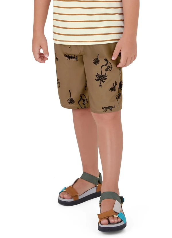 Malwee Kids - Bermuda Animal em Microfibra Bege
