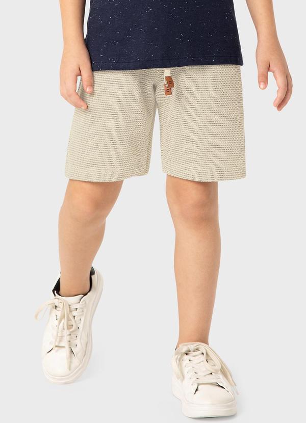 Carinhoso - Bermuda Areia em Moletom Texturizado