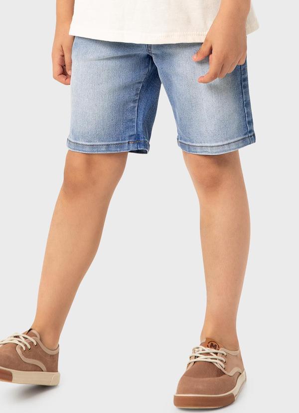 Carinhoso - Bermuda Azul Comfort Jeans Estonada