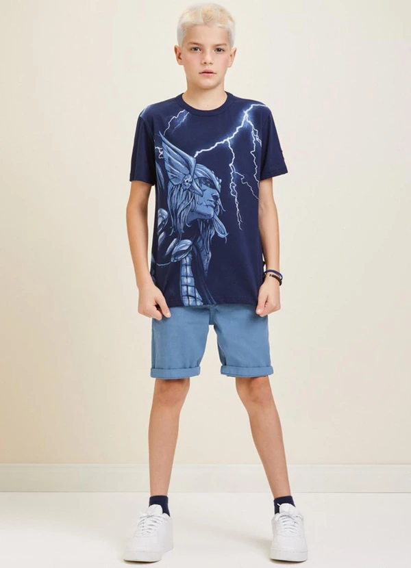 Youccie - Bermuda Azul de Sarja Azul 3